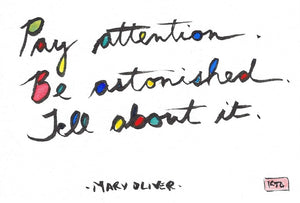 Pay Attention. Be astonished. Tell about it.