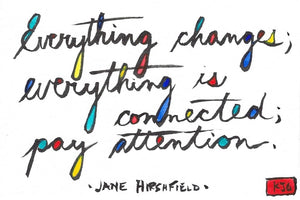 Everything changes; everything is connected; pay attention.